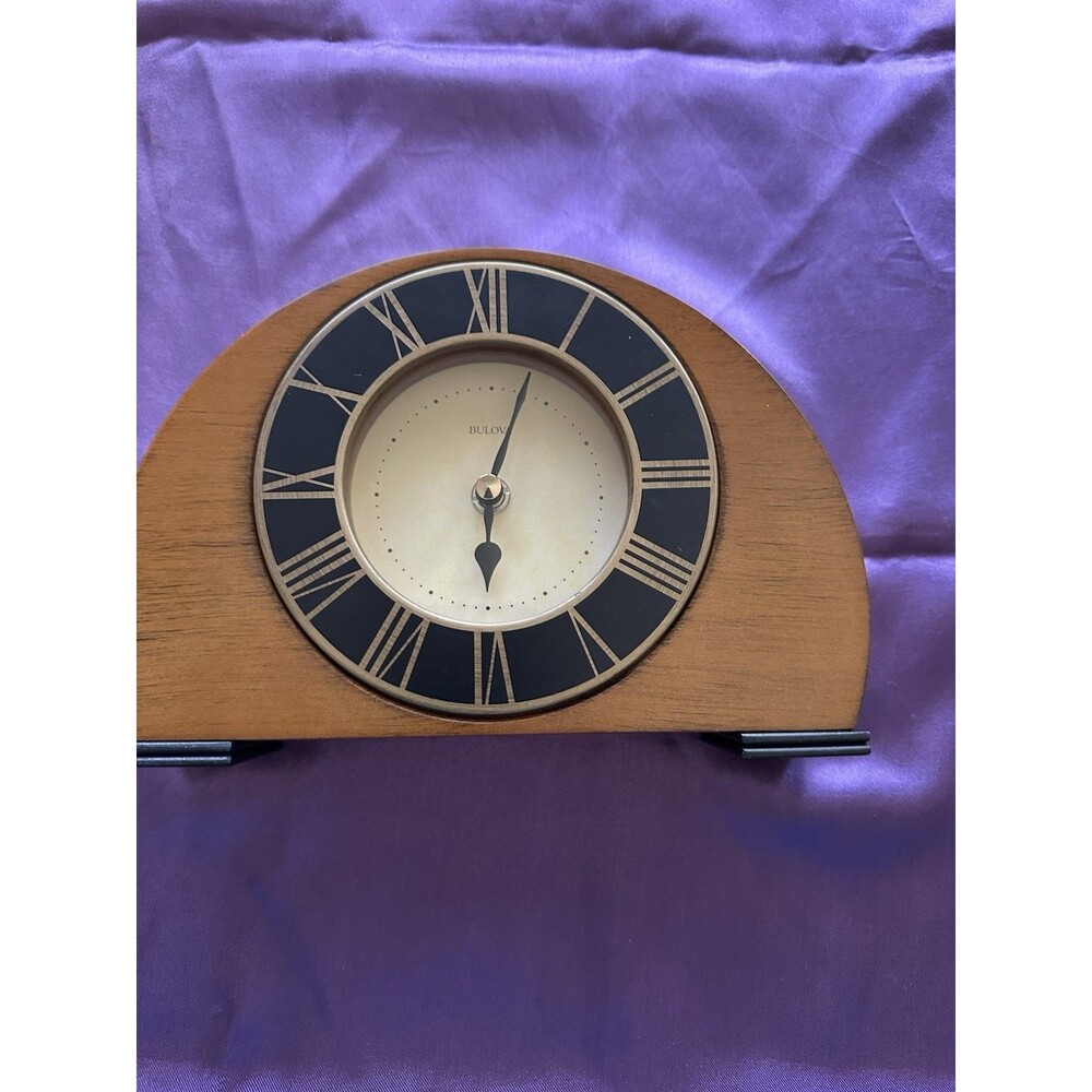 Bulova B7340 Tremont Clock, Walnut Finish No Box 8.25”x5.75”x1.75”